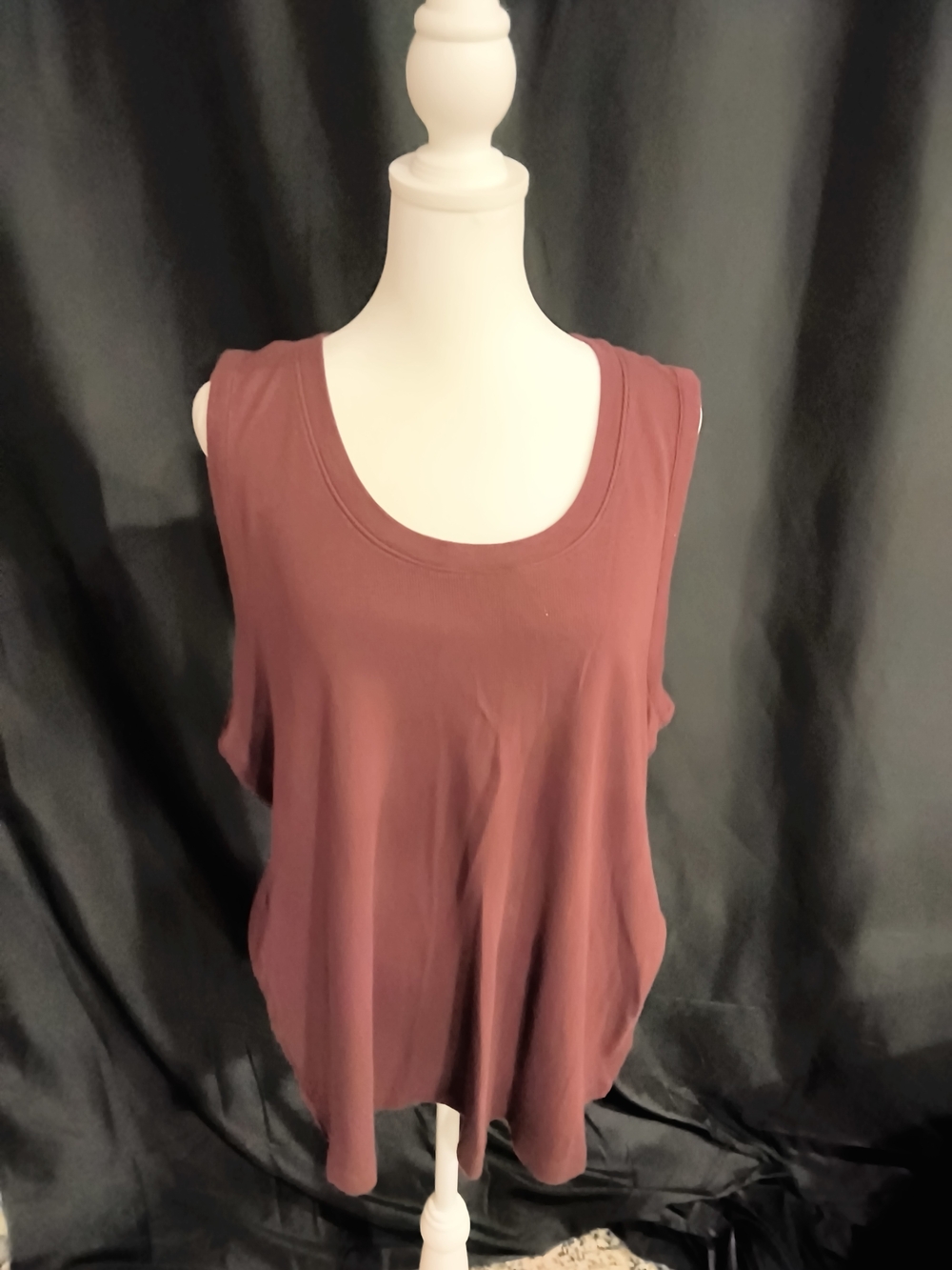 Maurices Brown Scoop Neck Ribbed Tank Top